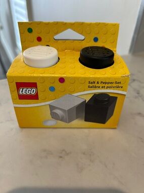Lego White and Black Brick Salt & Pepper Shakers